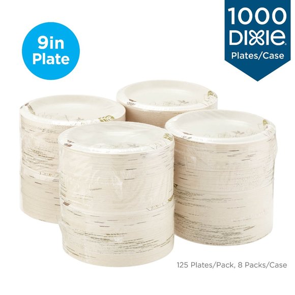 Dixie® 8.5" Medium-weight Paper Plates, UX9PATH, 1,000 per Case - Picture 1 of 7